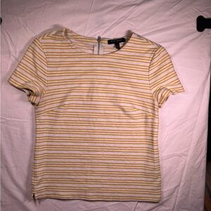 Banana Republic Mustard and White Striped Tee